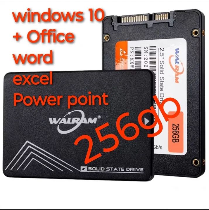 Ssd 256 gb com windows 10 + word, Excel e Power point ( novo ssd )