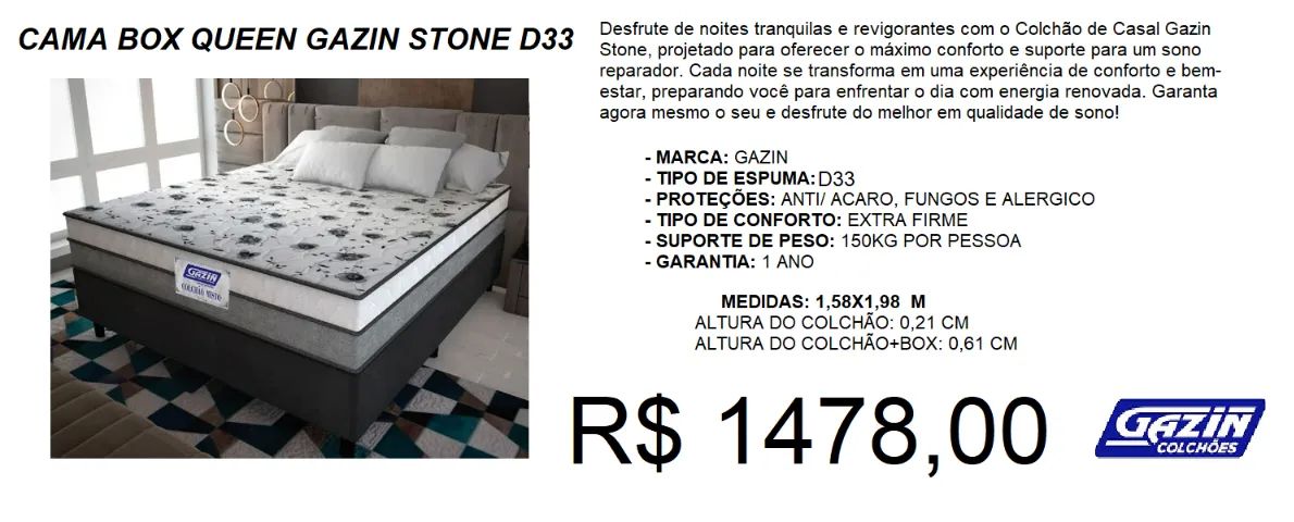 Colchão + box - queen - compre hoje e receba em até 72 horas