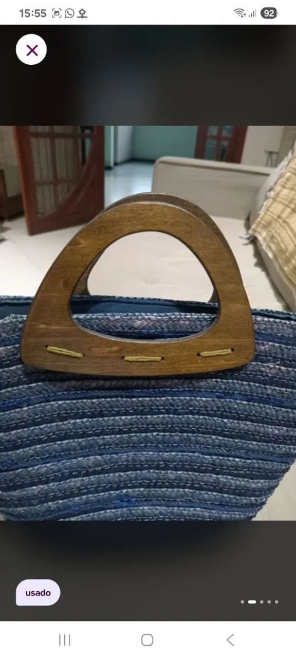 Bolsa de palha praia - Foto 2
