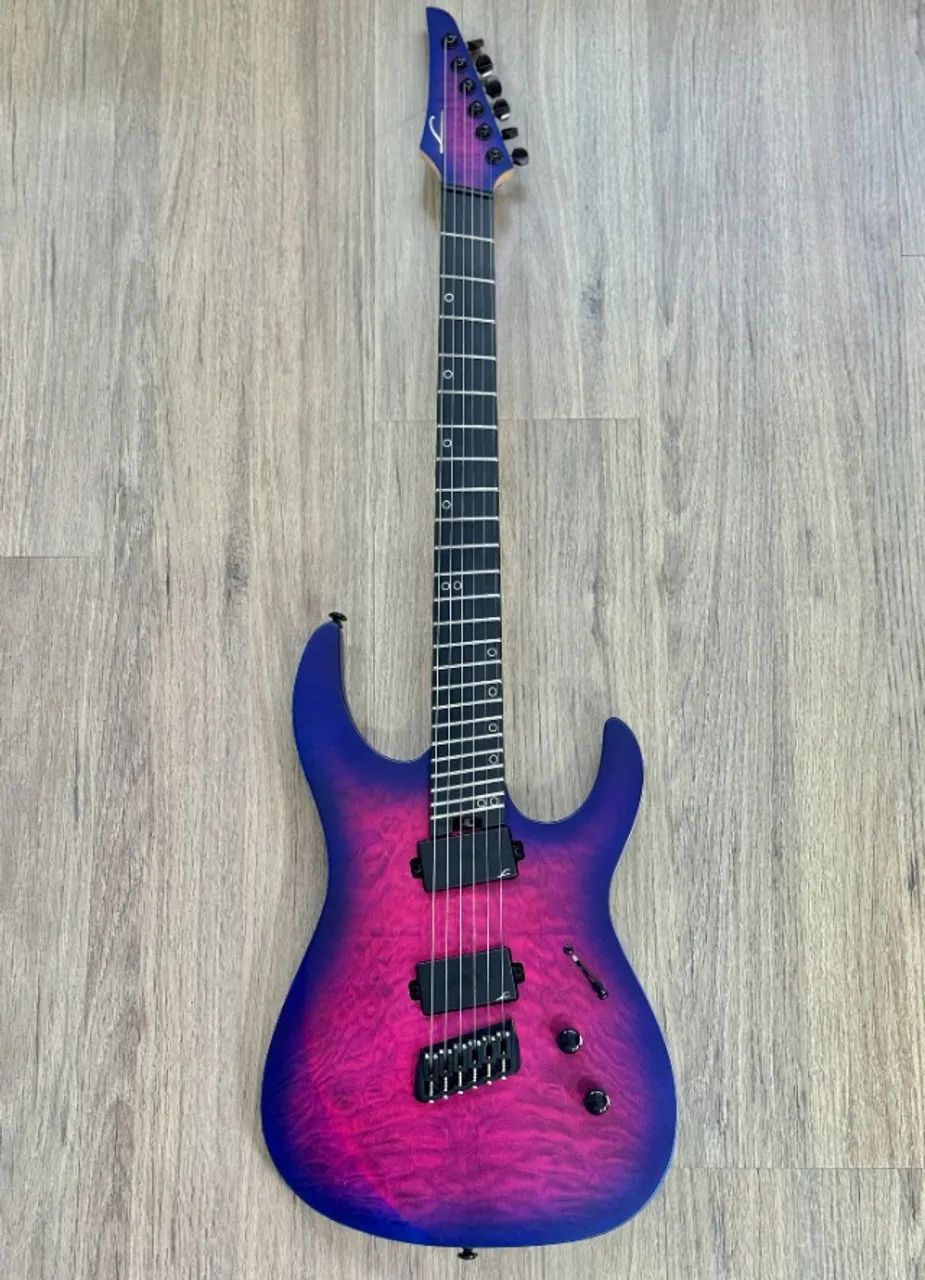 Guitarra Legator 6 Cordas Hyper Nova Blue Multiscale Destro Lilás - Foto 4