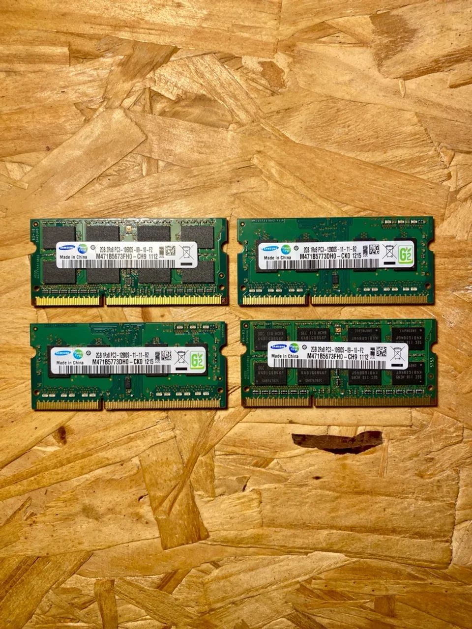 Kit 04 Memórias RAM DDR3 Samsung 2GB PC3 10600s