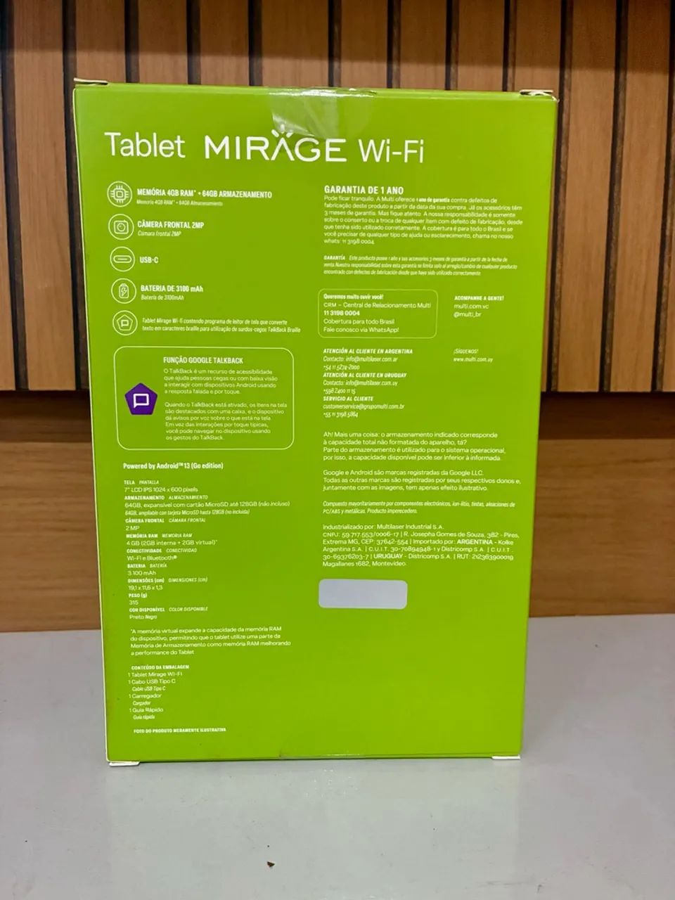 Tablet Mirage 7 Polegadas 64GB 4GB RAM Android Wi-Fi - Produto Novo - Foto 2