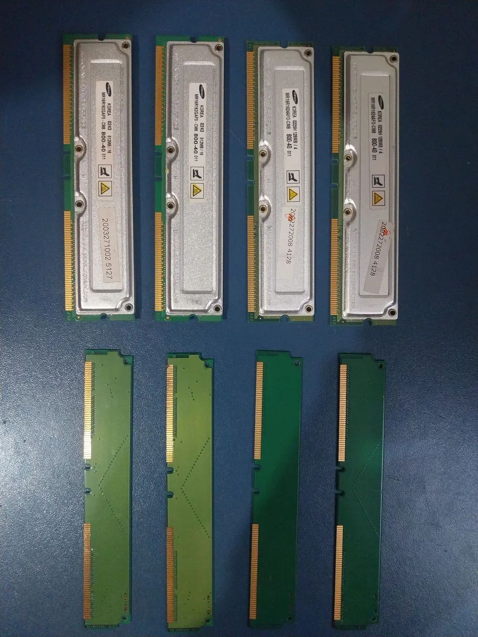 Memórias RAMBUS 512 e 128 CRIMM RDRAM
