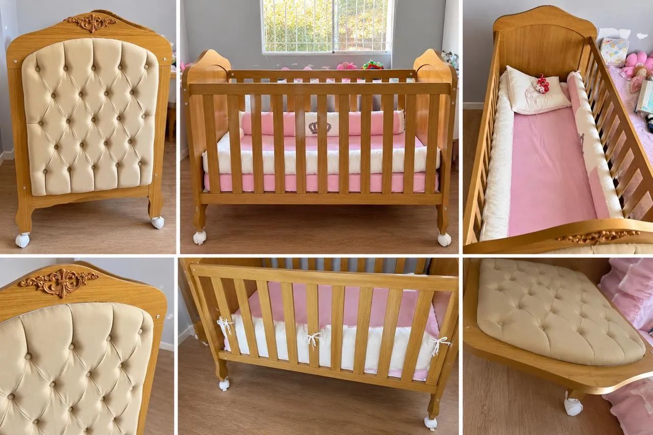 Berço Mini Cama Com Capitonê Alegria Espresso Móveis Nature Nature - Foto 2