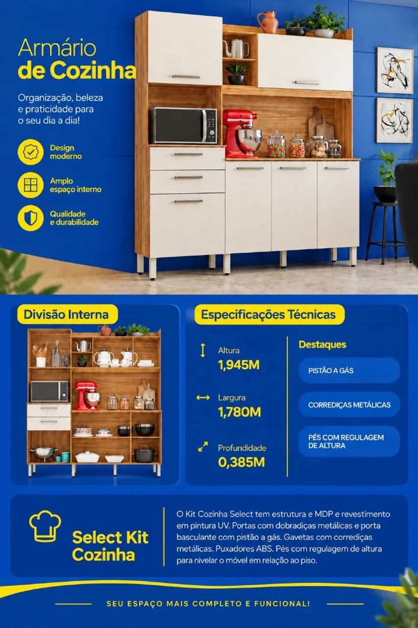 KIT COZINHA SELECT 1.78m