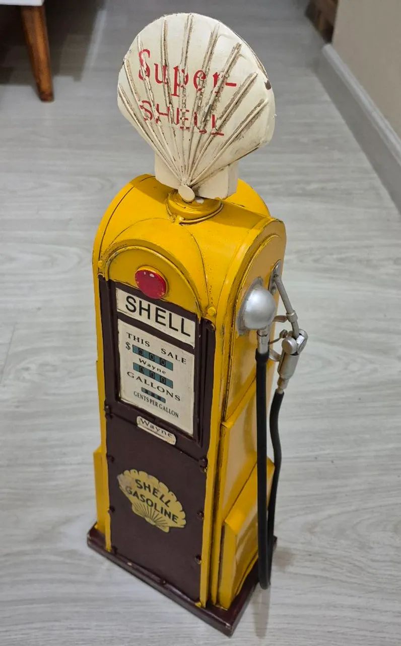 Bomba de gasolina Shell vintage decorativa - 46cm