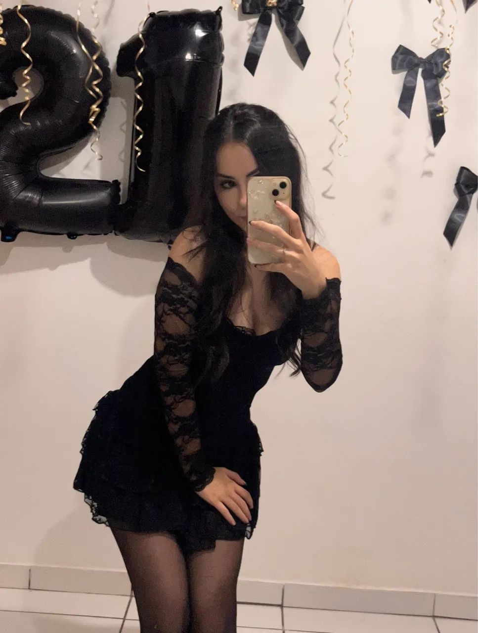 Vestido de renda preto