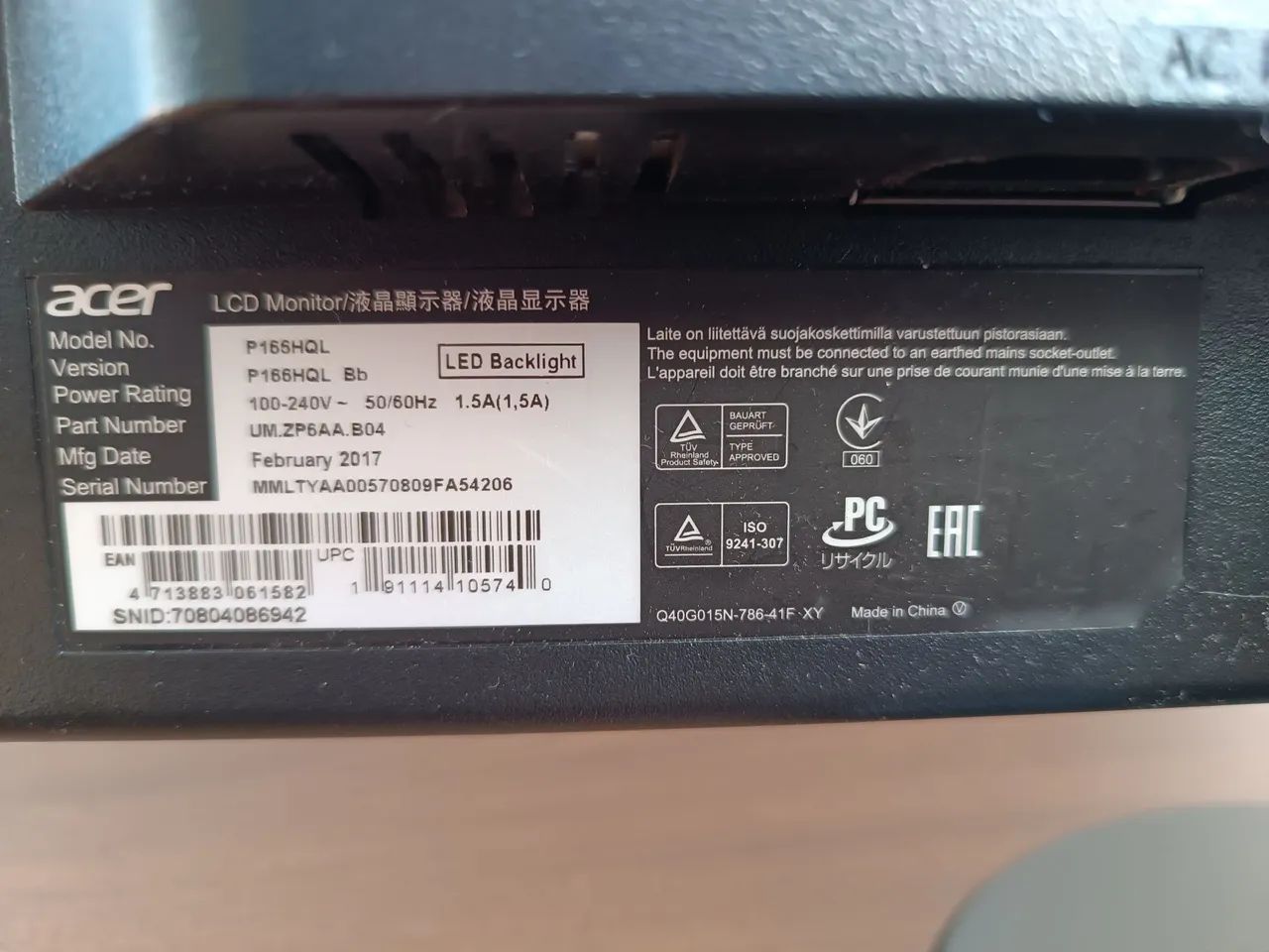 Monitor Acer P166HQL - Foto 3