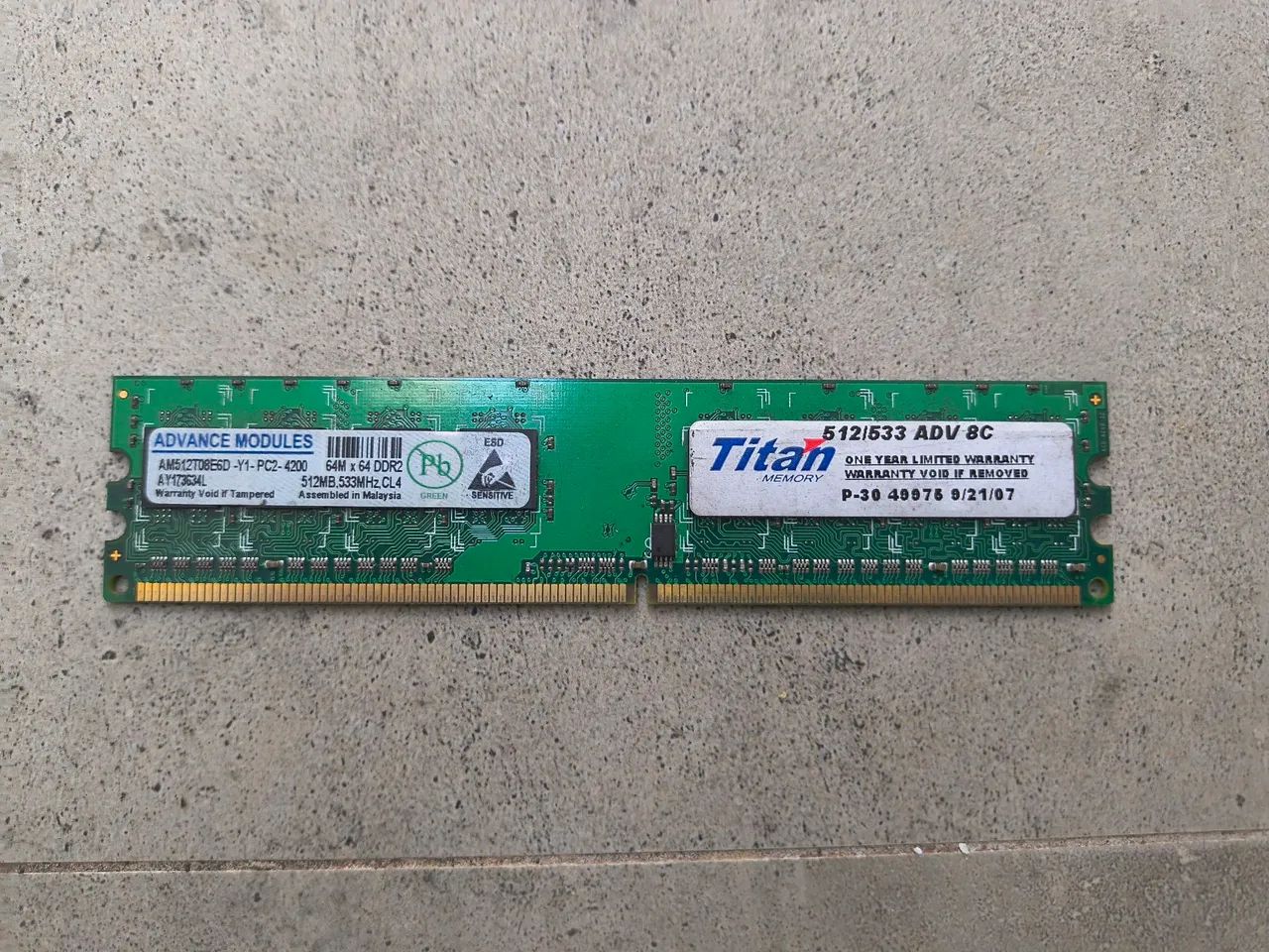 Memória Ram DDR2 512MB453825089504563200
