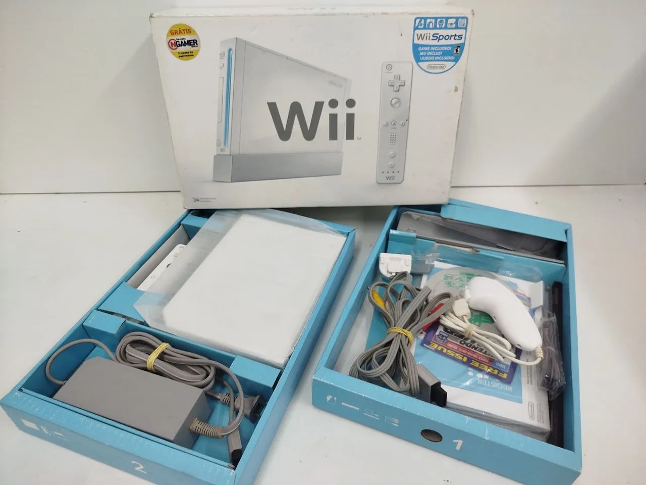 Nintendo wii na caixa 