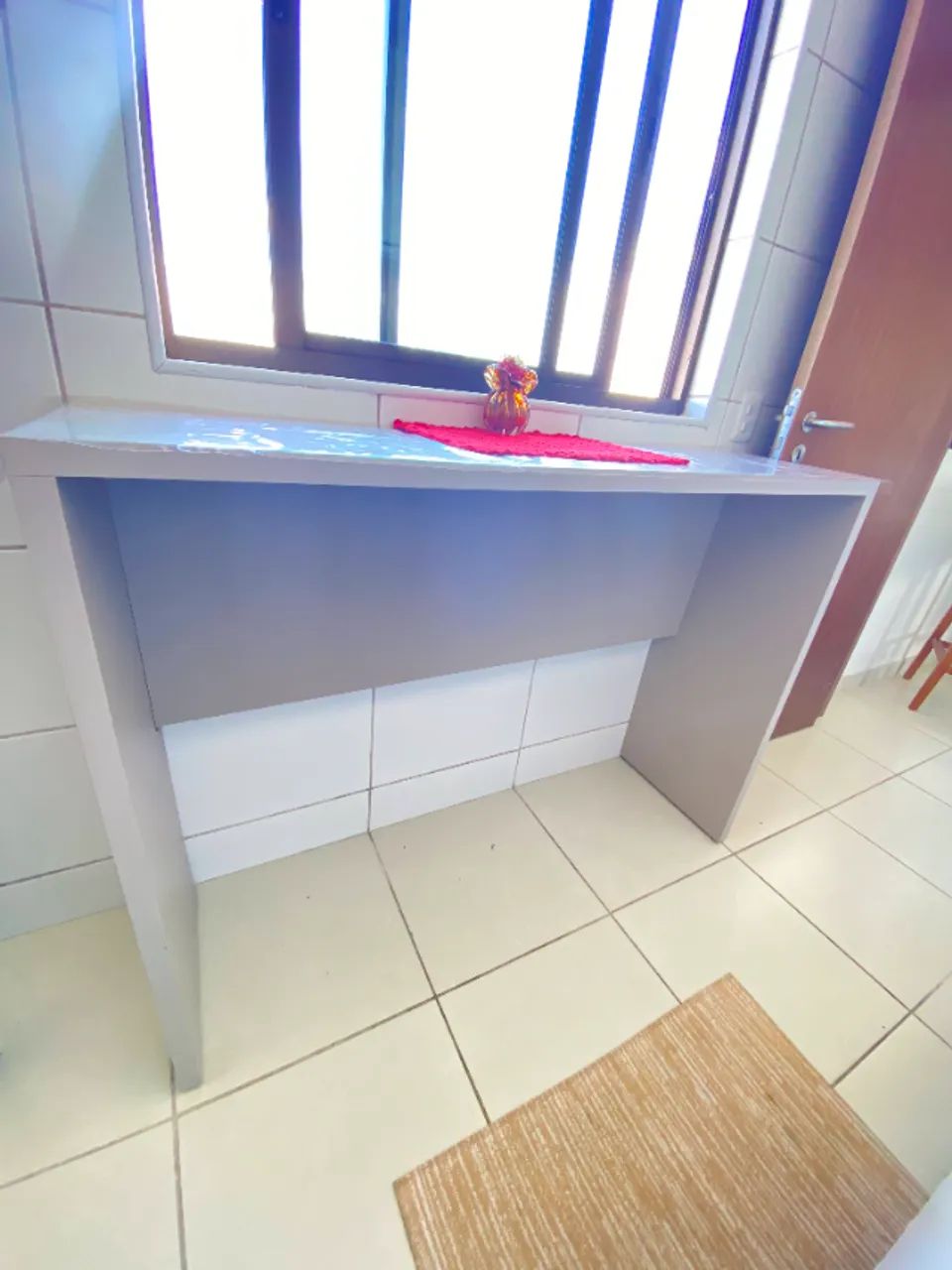 Mesa Alta Cozinha, Bancada Americana | cor: cinza - Foto 4