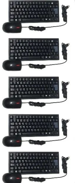 Teclado mouse lote com 5 unidades 