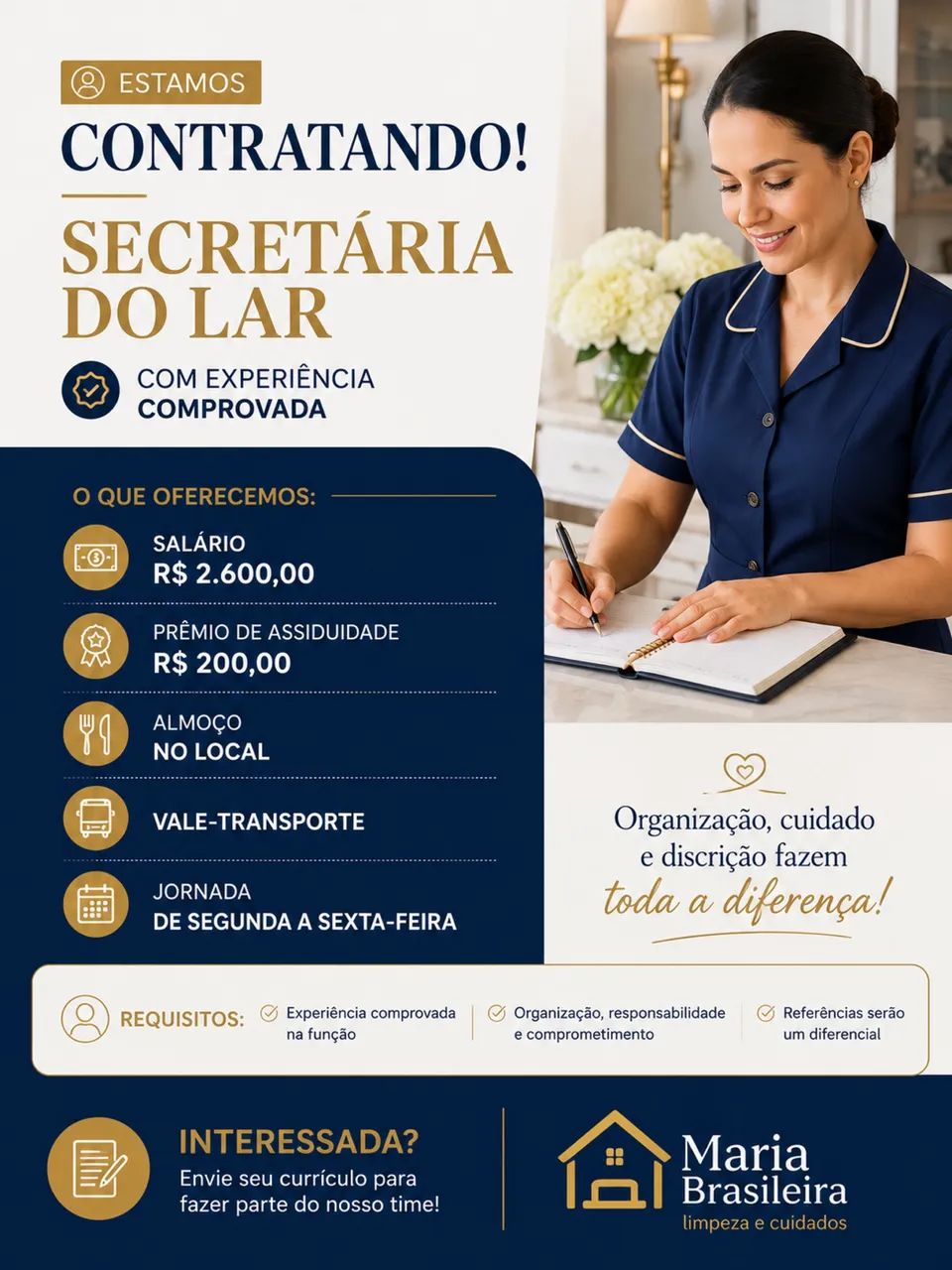 Secretária do lar - Noroeste