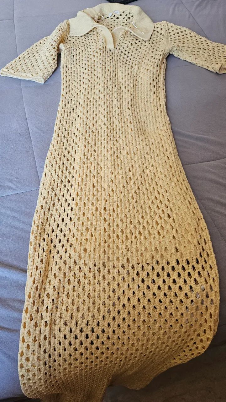 Vestido amarelo croche - Foto 2