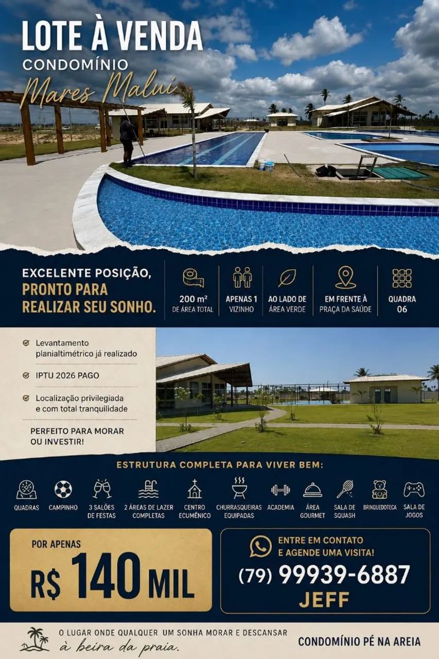 Lote Pé na Areia ? Mares Maluí