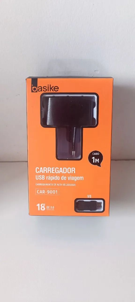 Carregador Basike Rápido 18W - V8- CAR-9001