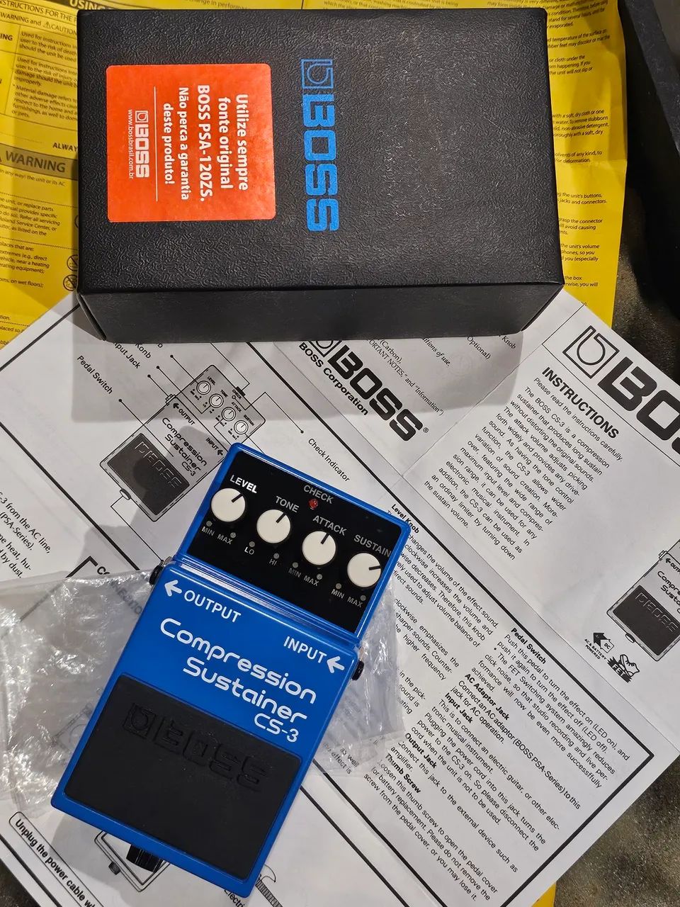 PEDAL BOSS CS-3 COMPRESSION SUSTAINER (COMPRESSÃO) - SEM USO, SEM MARCAS, NA CAIXA - Foto 3