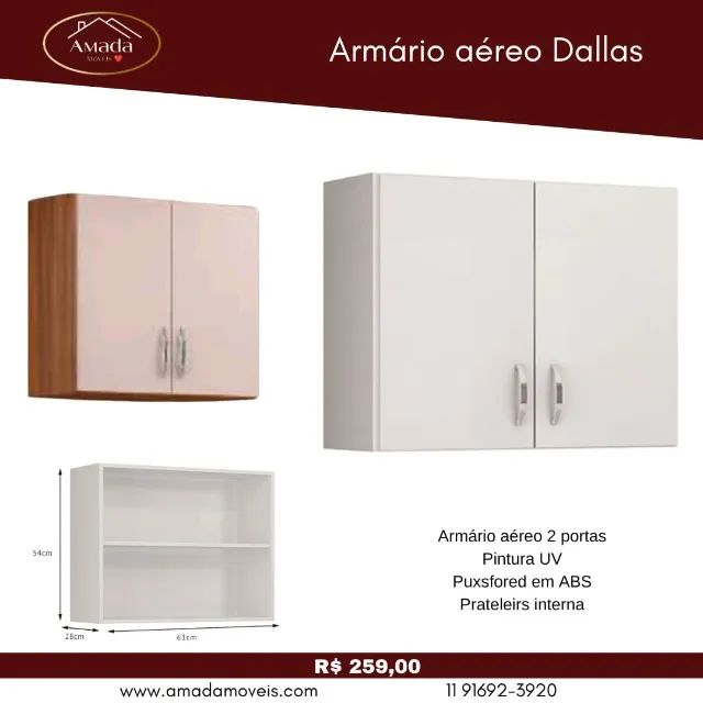 Armário aéreo Dallas, a pronta entrega 