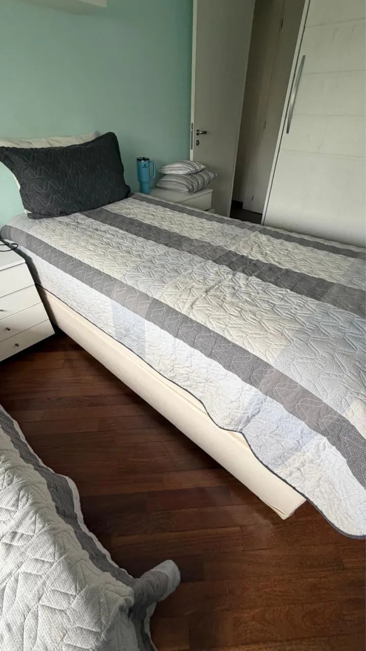 Cama de 2025 solteirão base box com baú com colchão  - Foto 2