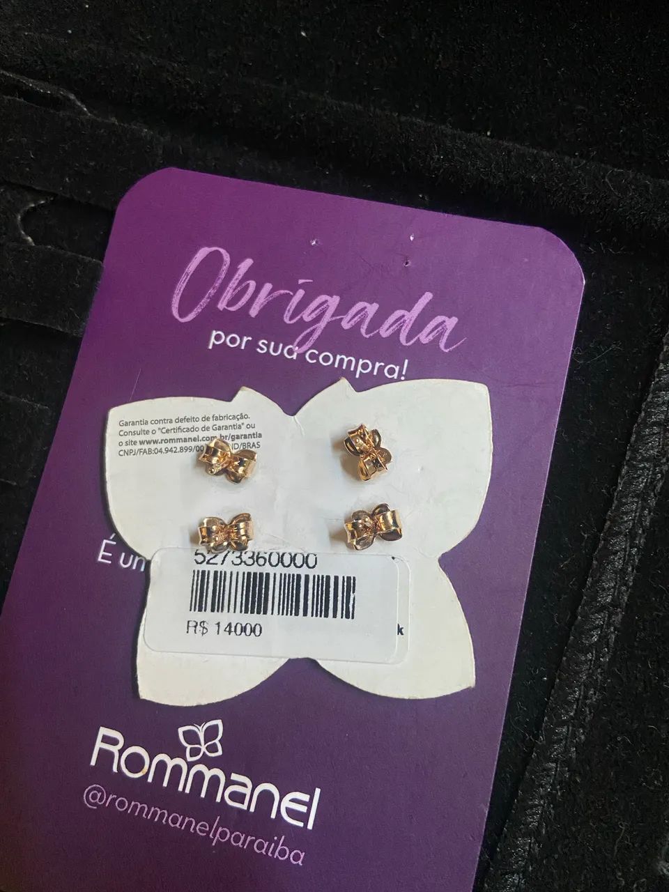  brincos de flor da Rommanel folheados a ouro 18k, - Foto 2