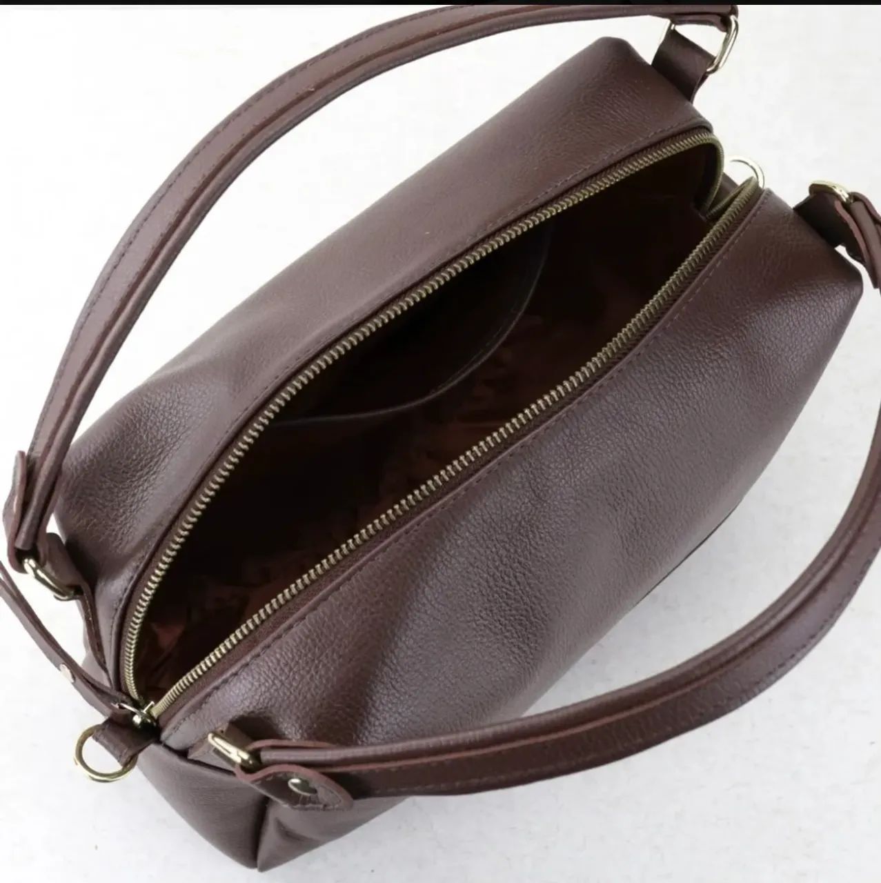 Bolsa em couro legítimo com alça transversal e de mão  - Foto 3
