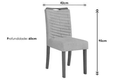 Mesa C/4 Cadeiras - 103cm Tampo Madeirado Vidro Retangular Dividimos Em Até 10x Sem Juros - Foto 3
