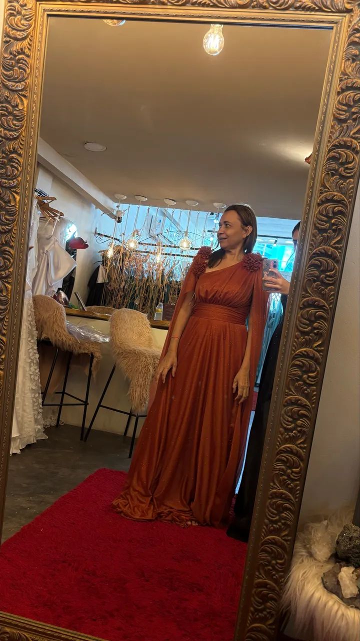 Vestido Laranja Elegante 40 - Foto 2
