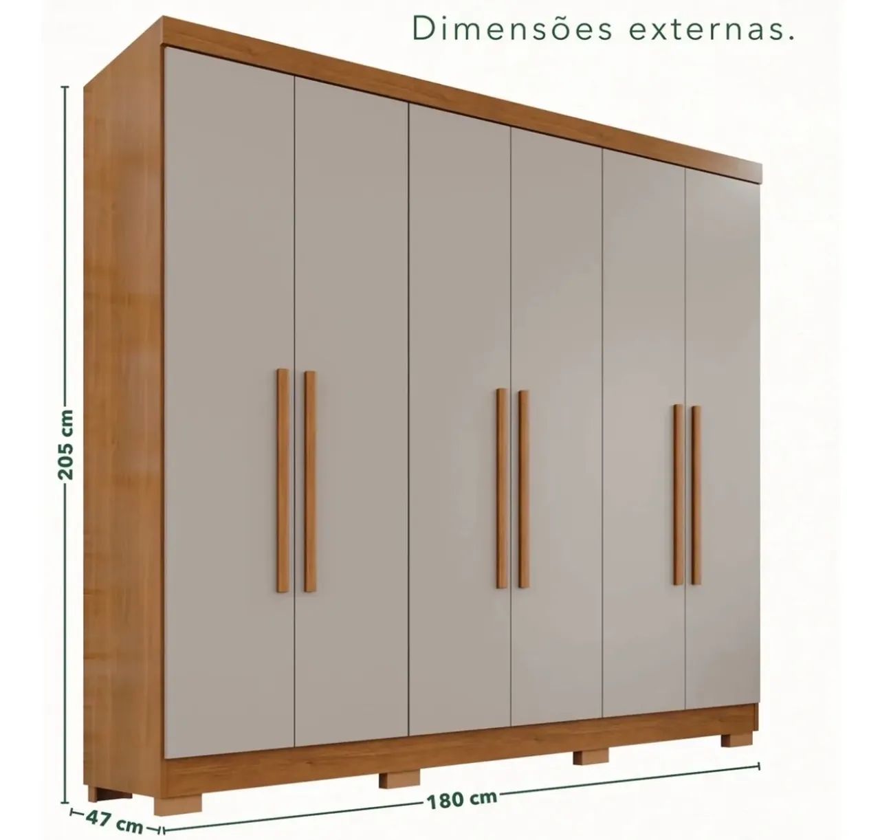 GUARDA ROUPA CASAL 6 PORTAS - Foto 6
