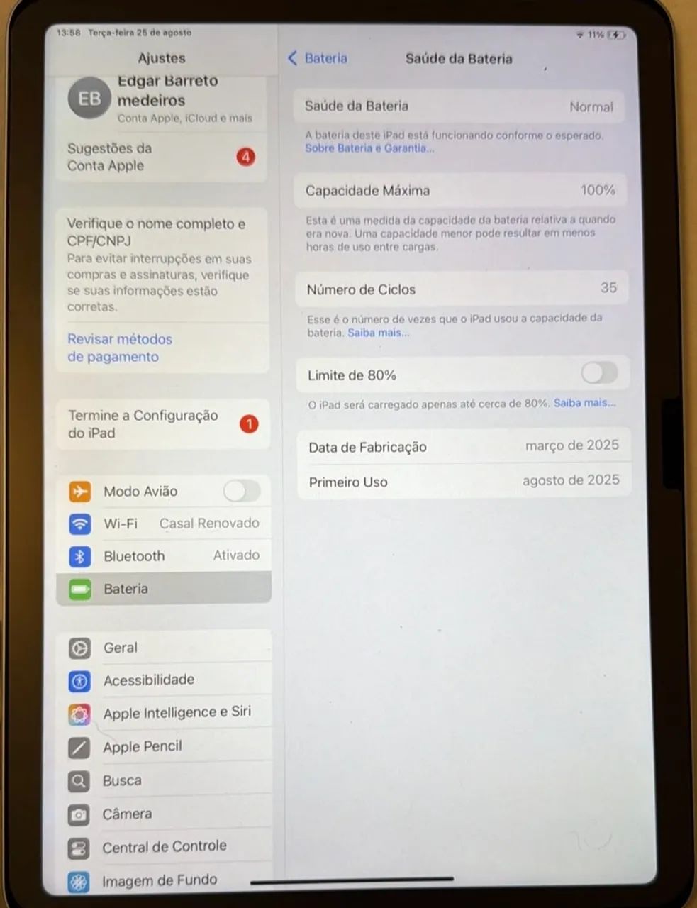 Ipad 11 Air M3 128gb 7ªGeração - Foto 2
