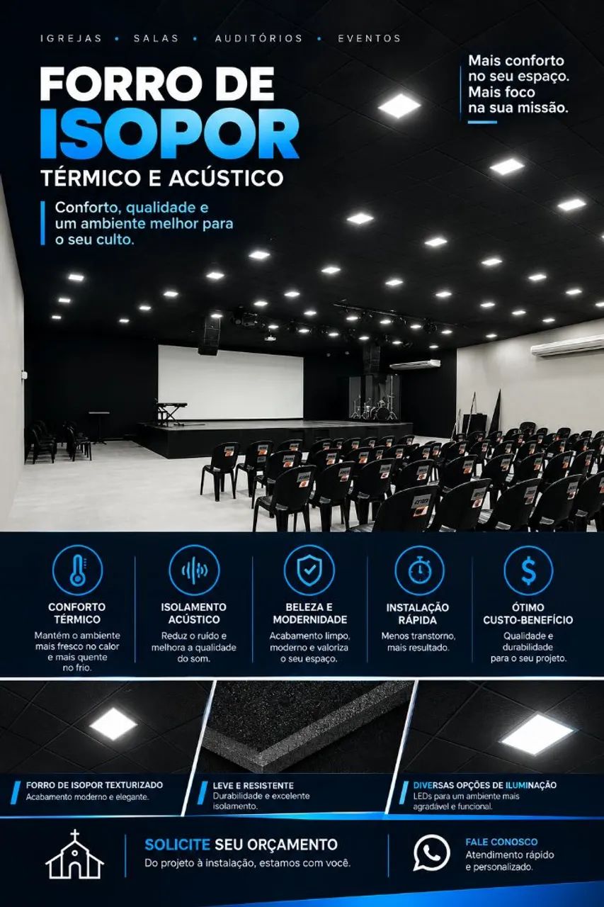 Rebaixamento de teto | Forro térmico acústico 