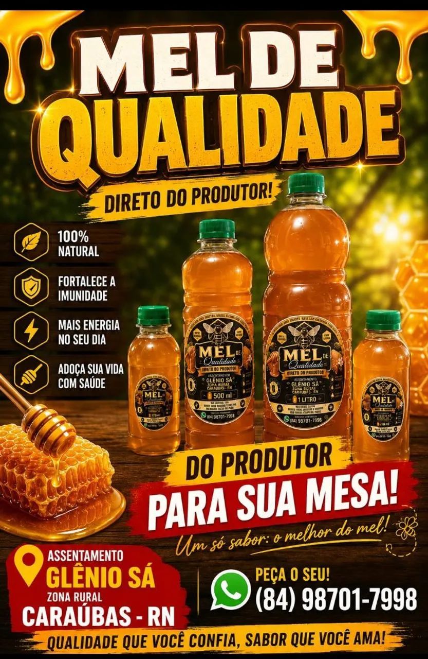 VENDO MEL DE ABELHA DE DOCE DE LEITE E DOCE DE CAJU 