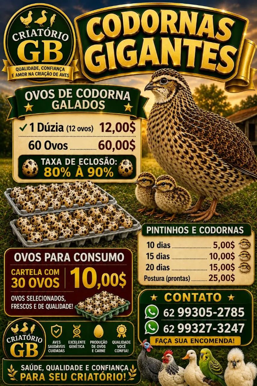 Codornas gigantes e ovos consumo e galados  - Foto 2