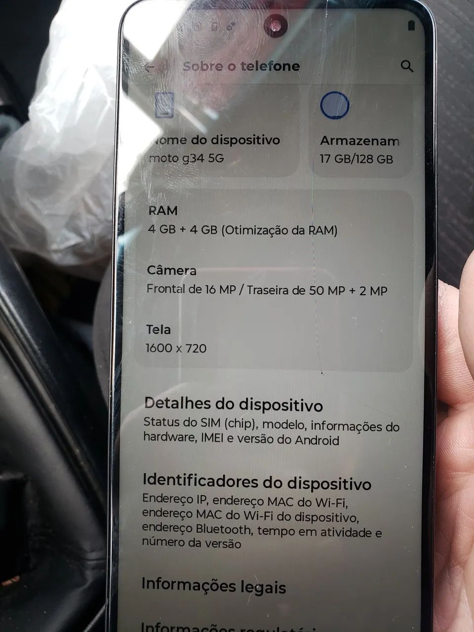 Motorola moto g34 5g fio de cabelo 
