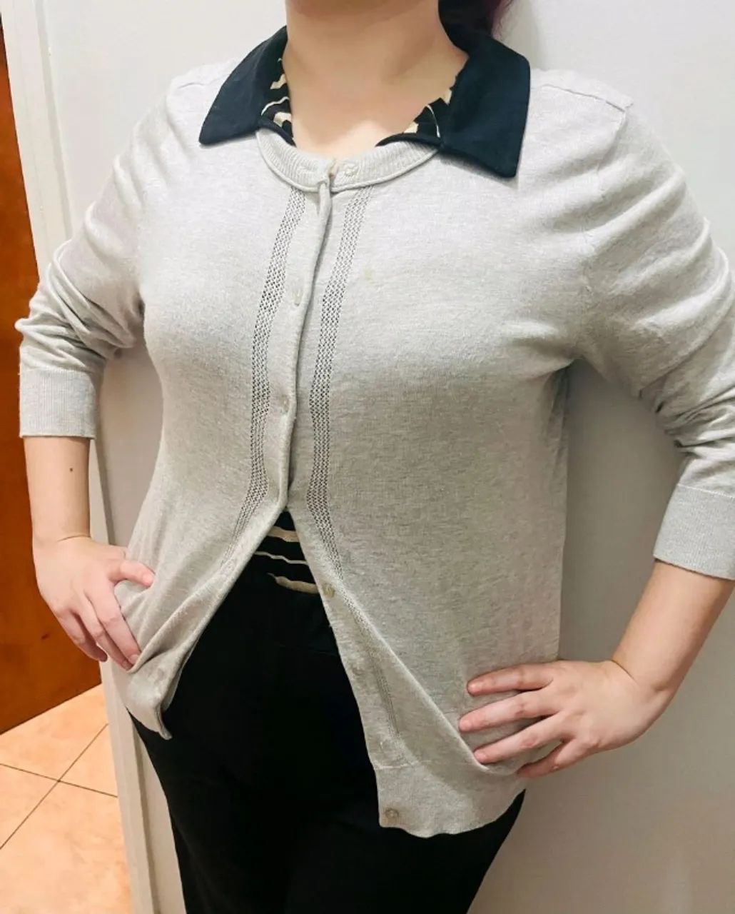 Suéter Ellen Tracy branco off-white M