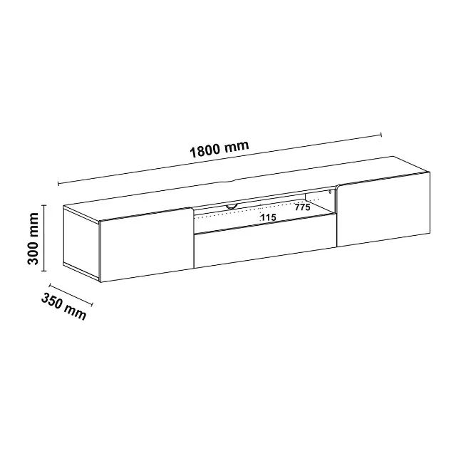 Rack Suspenso para TV até 75 Polegadas - Novo - Foto 4