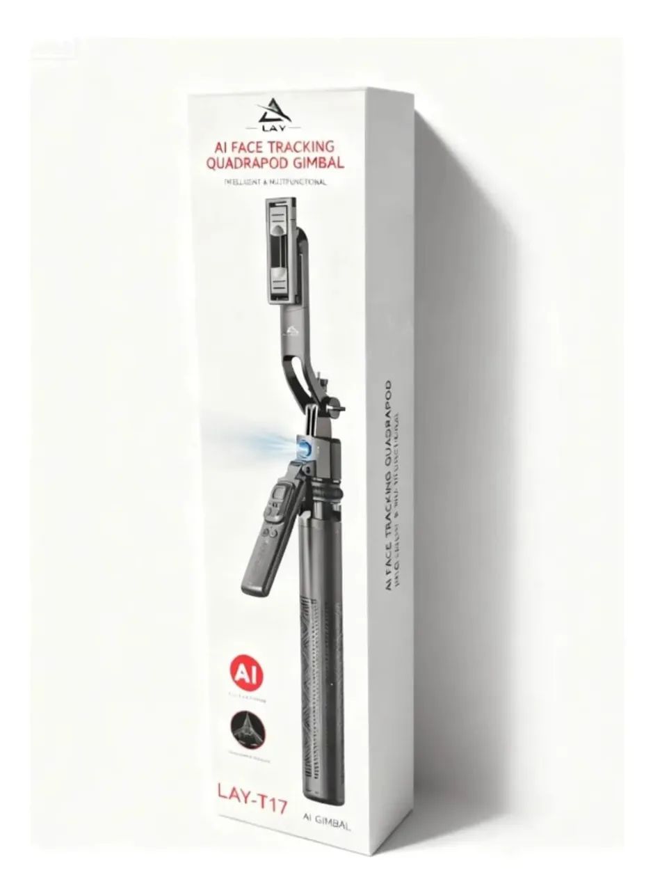 Bastão de Selfie e Tripé Com Controle Bluetooth e AI 1.63cm T17 Preto - Foto 2