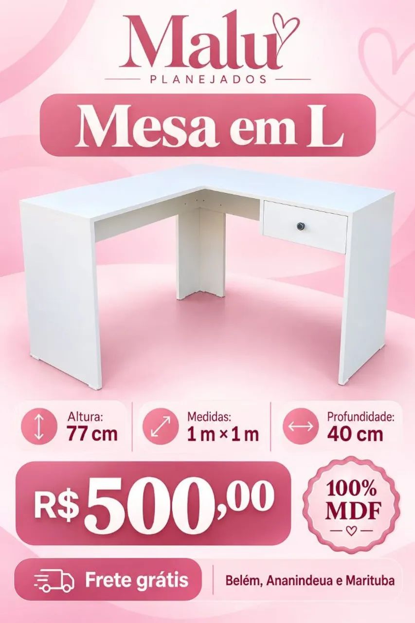 Promoção mesa L 