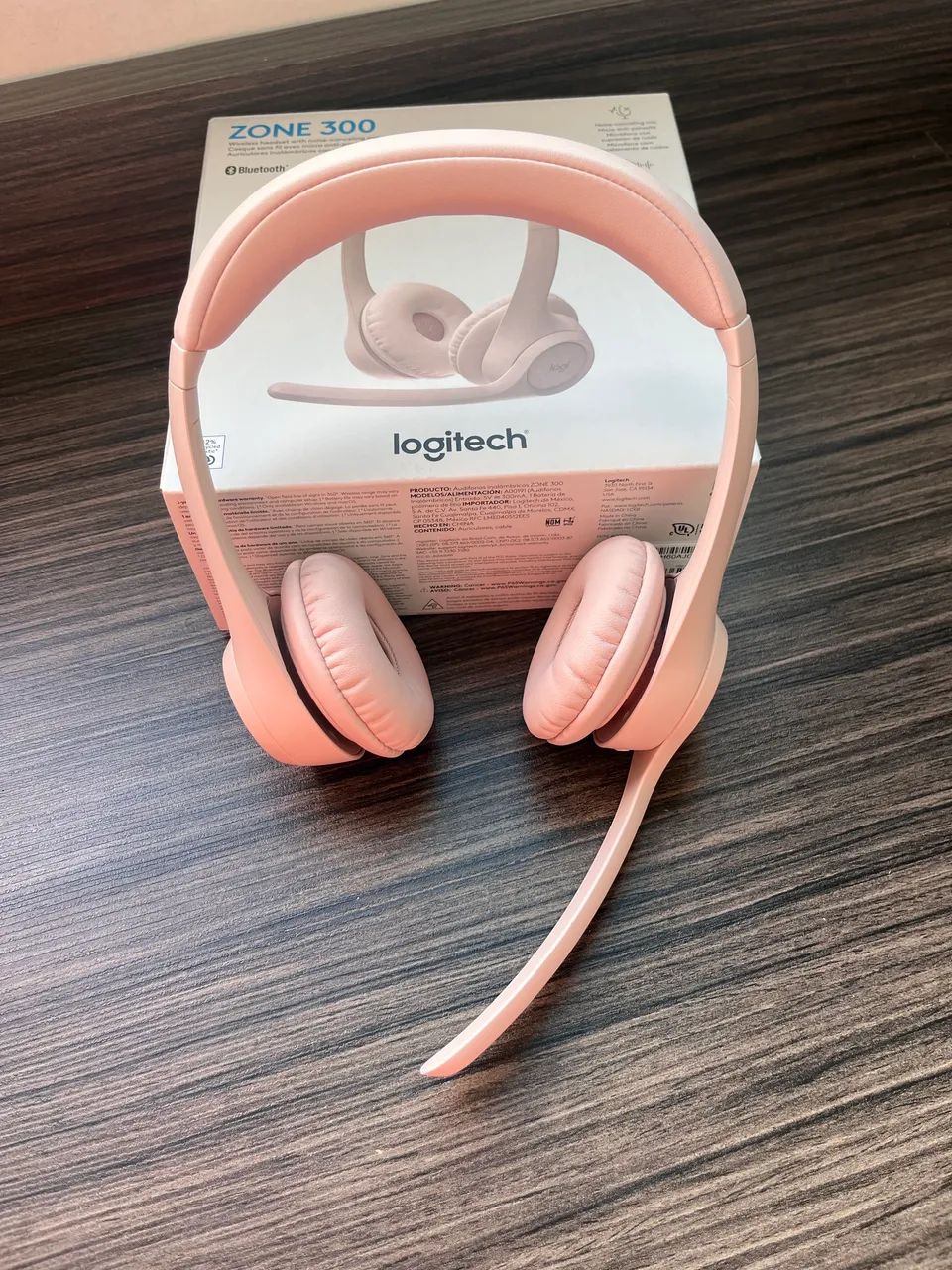 Headset Sem Fio Logitech Zone 300 - Rosa - Foto 2