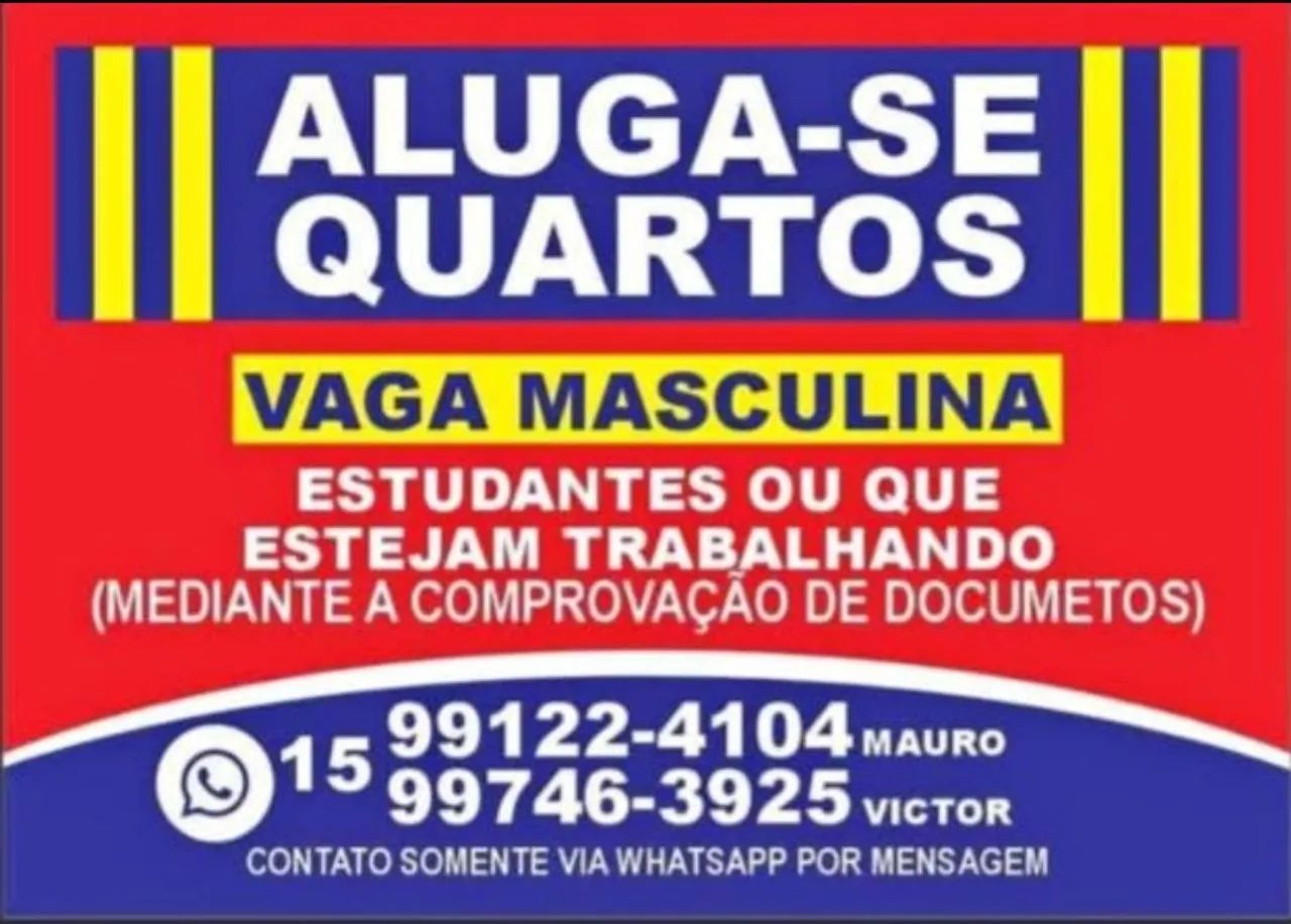 Alugo quarto no centro de Sorocaba 