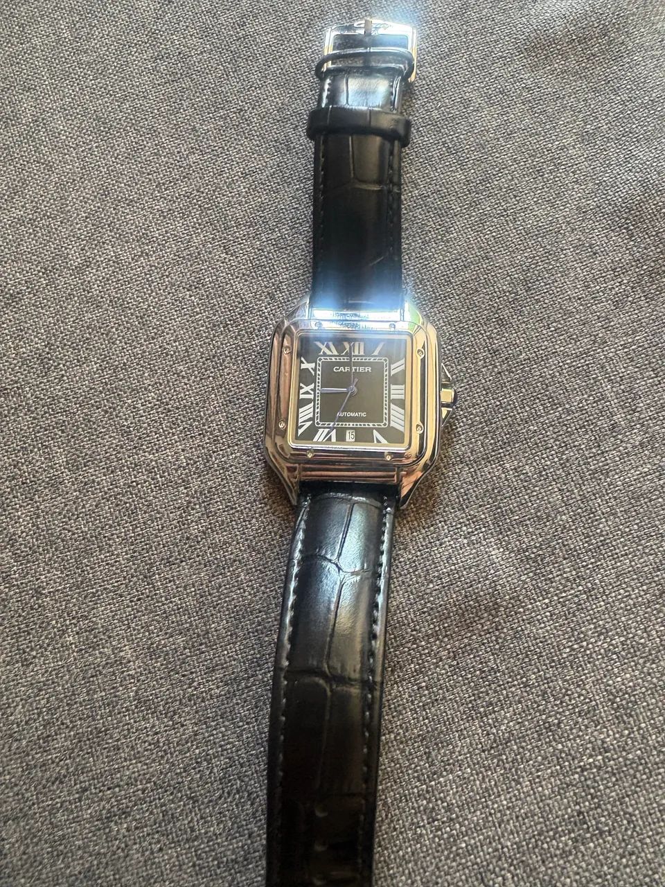 RELOGIO PRETO CLASSICO CARTIER COURO - Foto 2