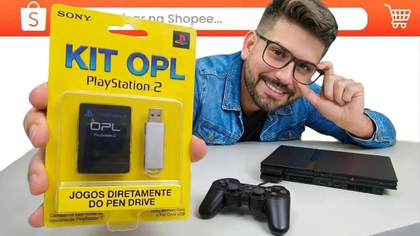 Kit GAMEFLIX PS2 Pendrive + Memory Card