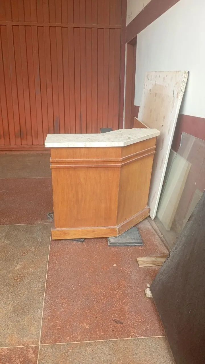 Wooden counter with drawer