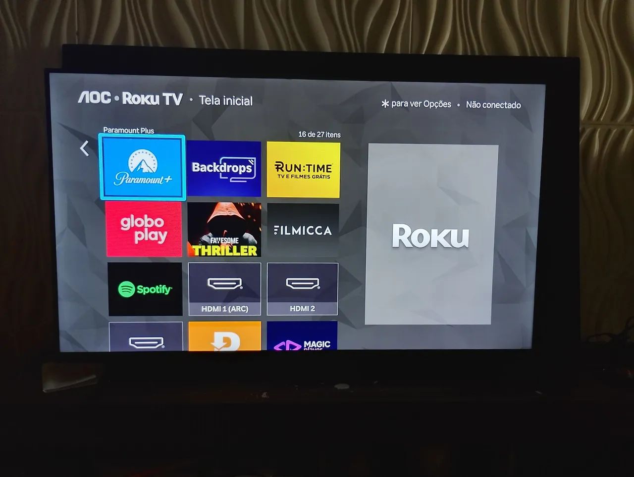 Tv AOC 43 polegadas smart sistema roku - Foto 3