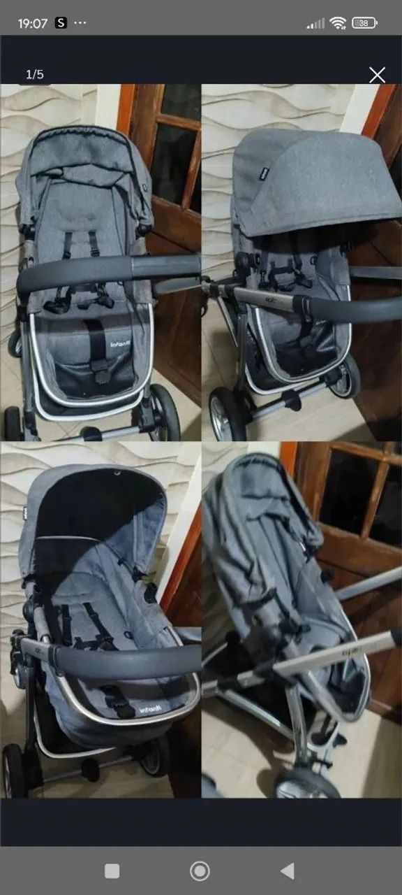 Carrinho de bebê e bebê conforto com base isofix  - Foto 2