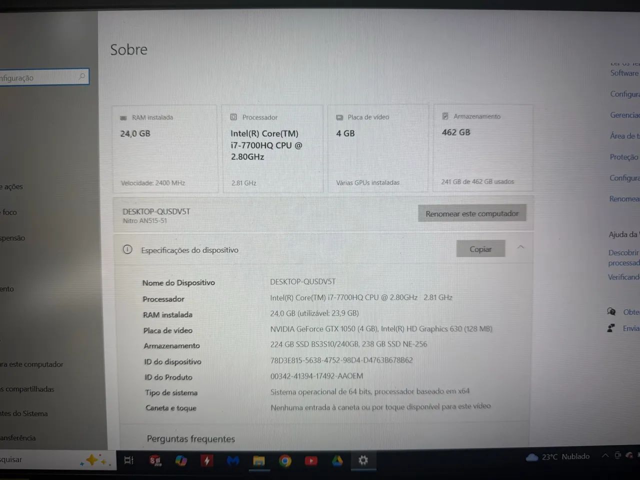 Acer nitro 5 I7 512gb 24gb ram - Foto 2