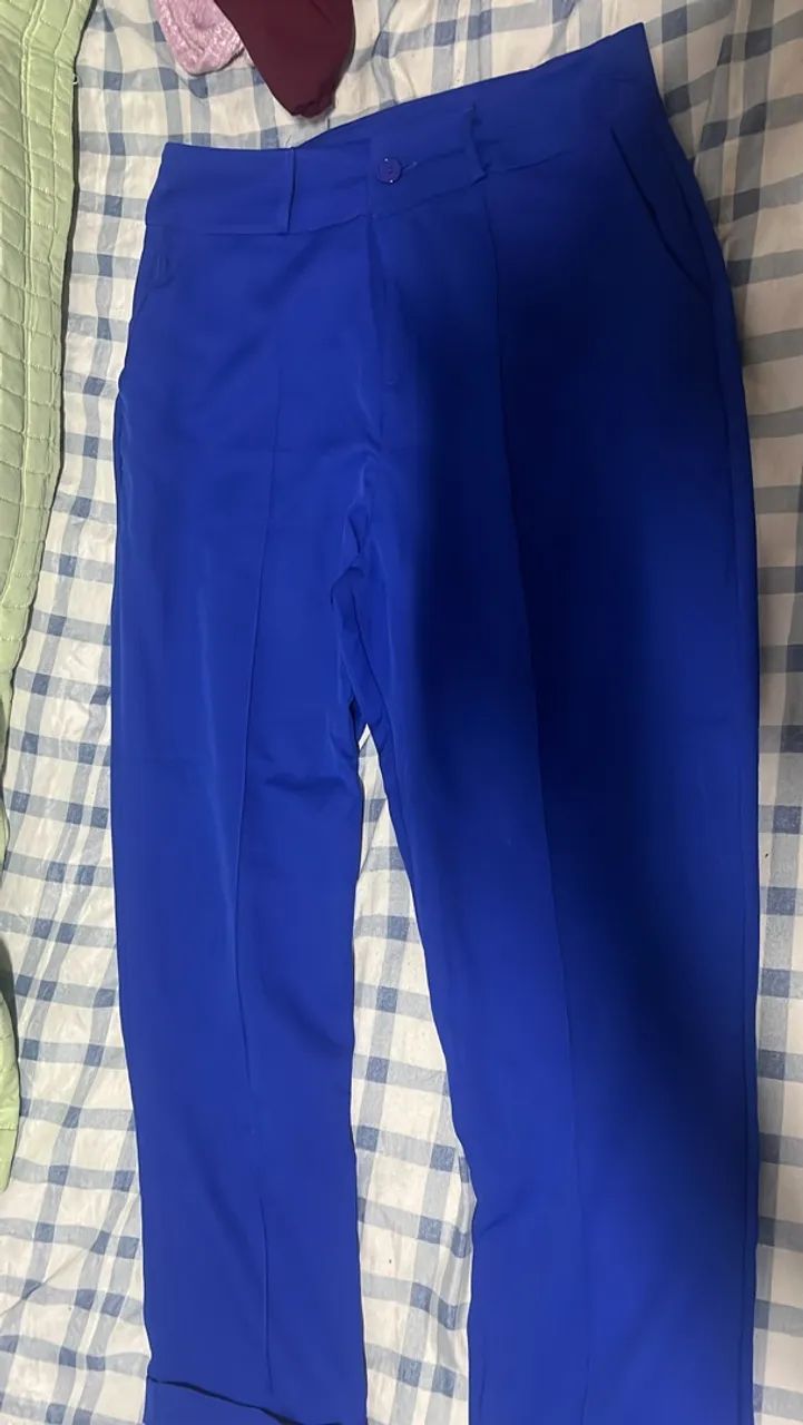 Calça azul de linho - Foto 2