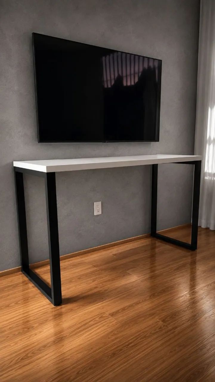Mesa de Escritório em MDF e Estrutura de Metal - Foto 3