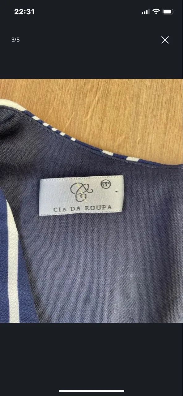 Vestido tam PP listras azul e branco Cia da Roupa - Foto 5