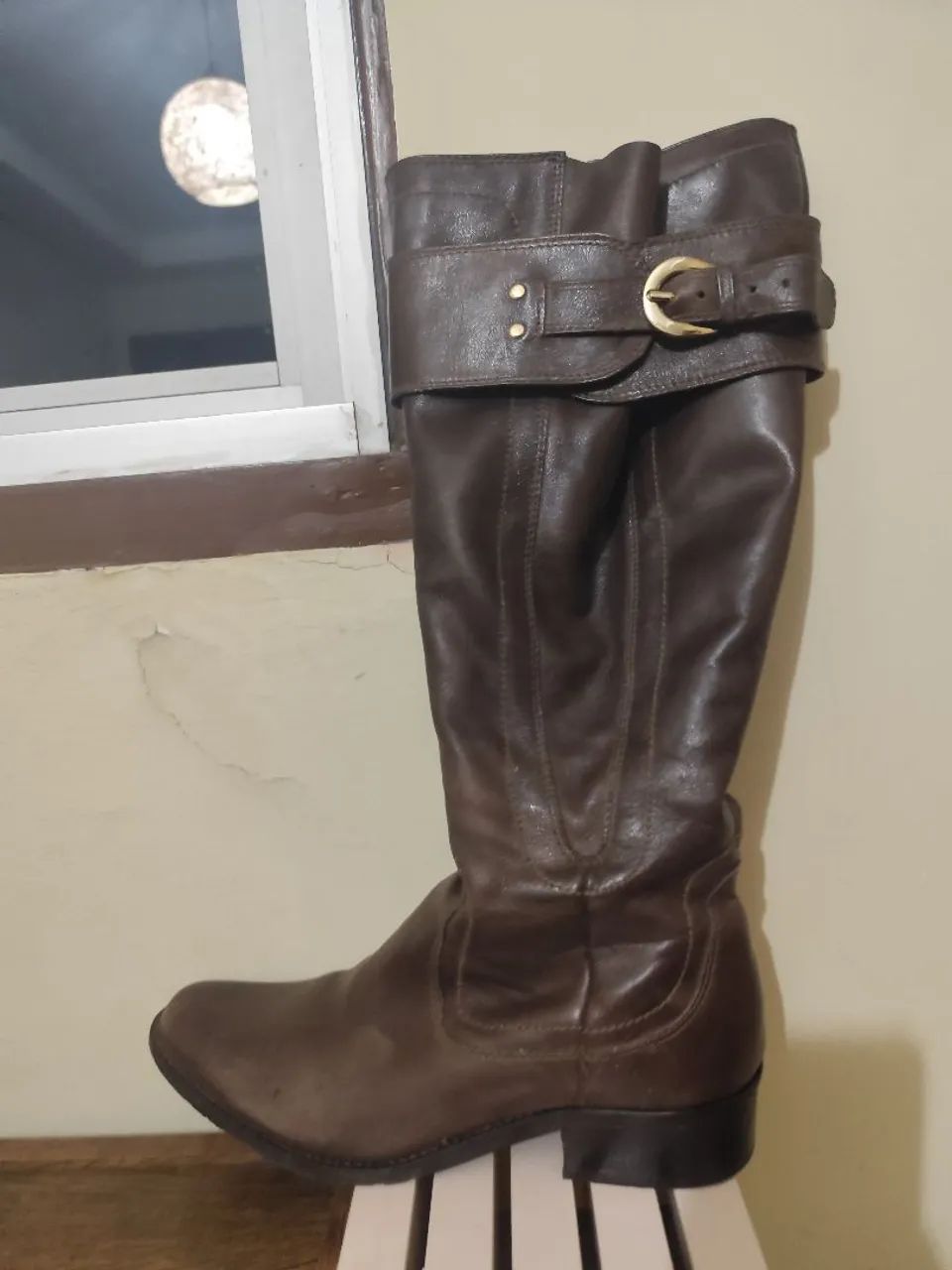 Par bota montaria couro marrom 