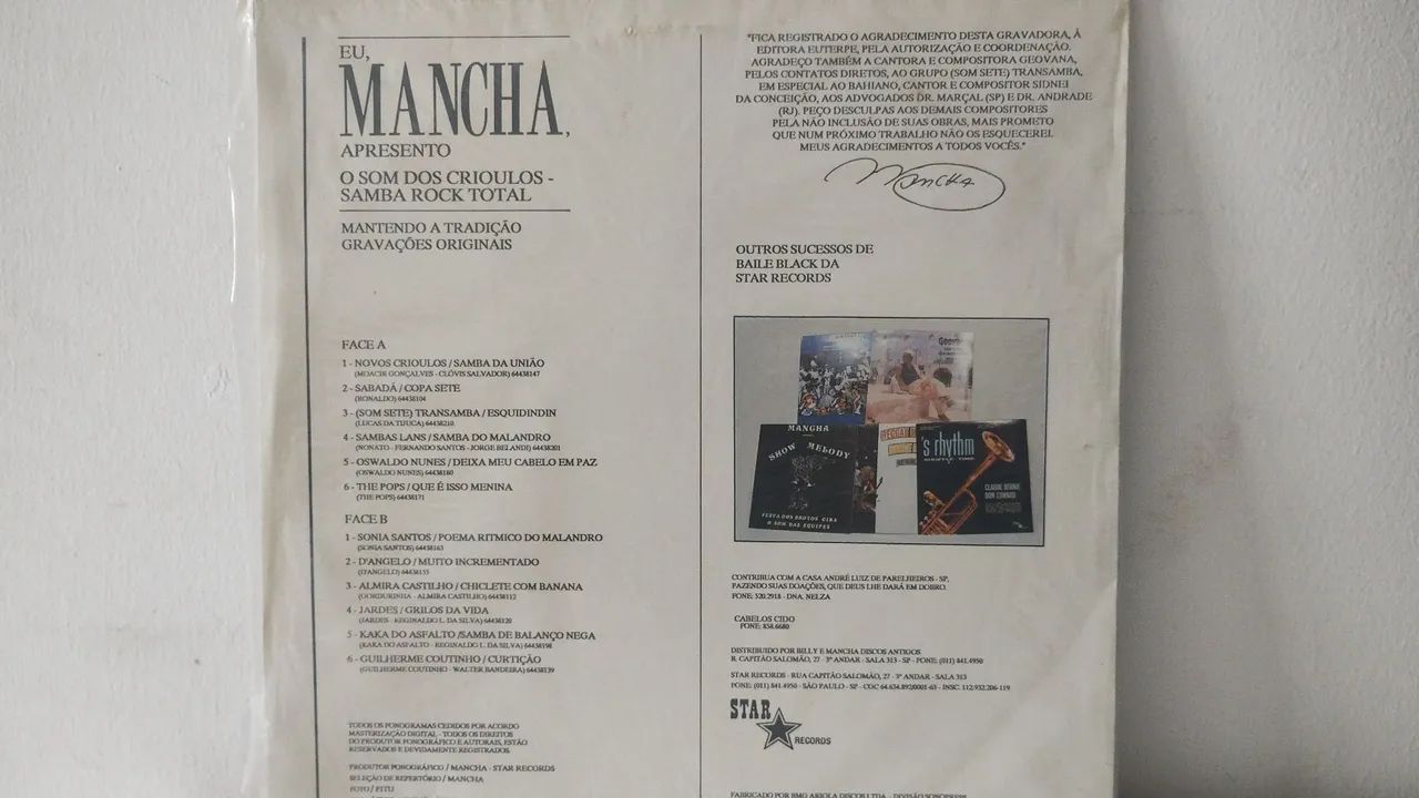 LP Mancha som de crioulo ( O MELHOR DO SAMBA ROCK ) - Foto 2